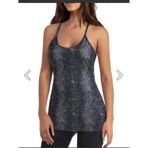 NEW H by Halston Studio Size S Y-back Tank Top Snakeskin Print NWT
